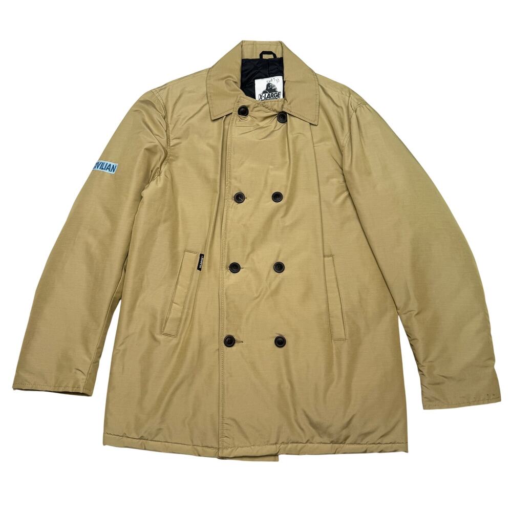 Vintage 90s X-LARGE Civilian Issue Trench Coat Men's Medium Quilt Lined USA
